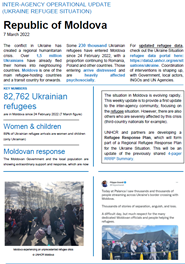 INTER-AGENCY OPERATIONAL UPDATE (UKRAINE REFUGEE SITUATION), Republic of Moldova